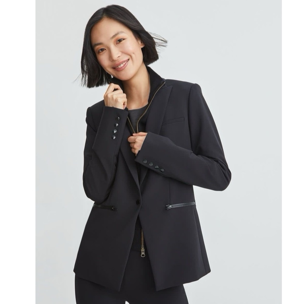 Veronica Beard Iconic Scuba Dickey Jacket Blazer Black - Picture 2 of 13
